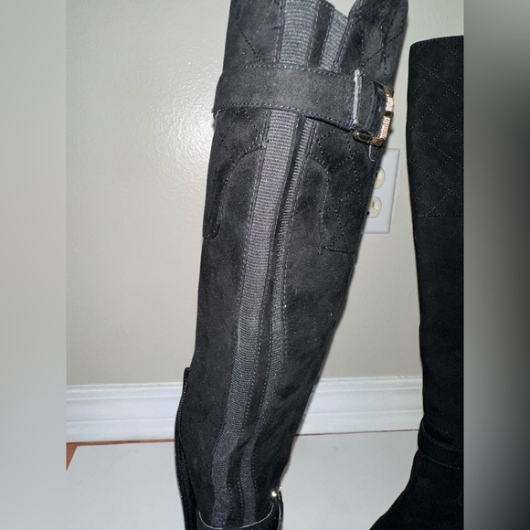 Guess Black Quilted Over the Knee Boots - Picture 8 of 12